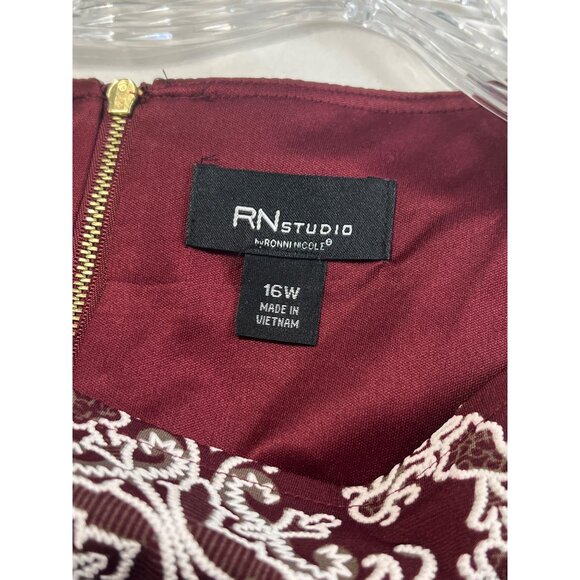 RED Ronni Nicole Floral Embossed Dress 16W - Picture 5 of 13